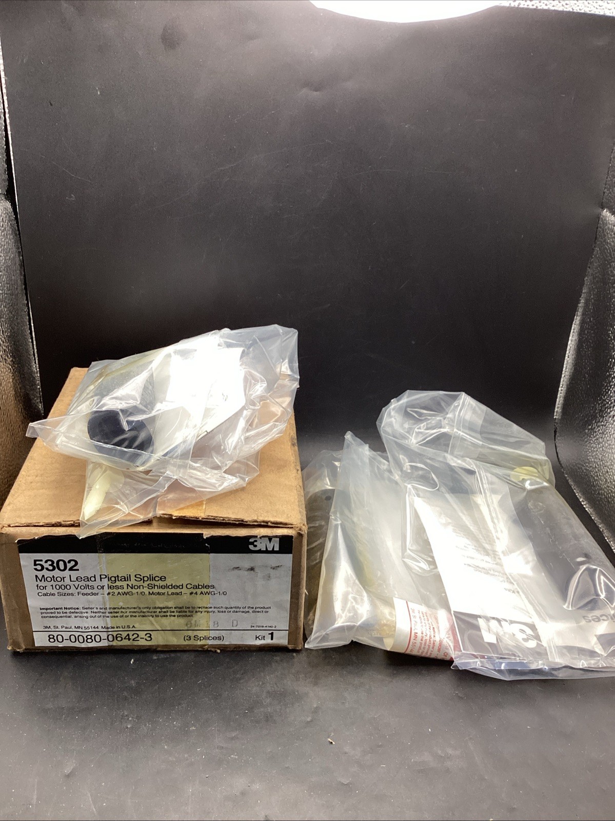 Box Of 3 3M 5302 MOTOR LEAD PIGTAIL SPLICE KIT 80-0080-0642-3