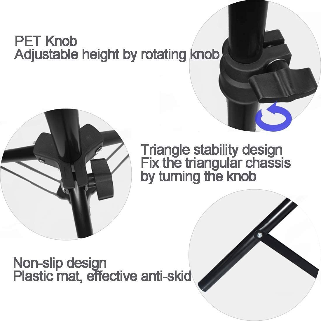 Portable Projector Tripod Stand, 18"-40" Adjustable Height, Up to 3lbs Load