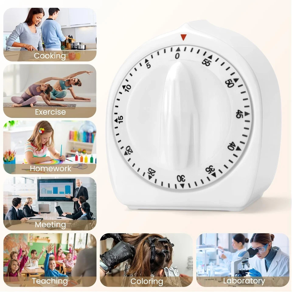 Kitchen Timers for Cooking, 60 Minute Wind Up - Chef Cooking Timer