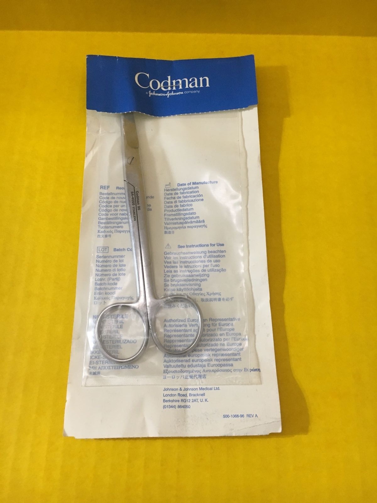 Codman Surgical Mayo Scissors, Curved, 6-3/4" REF: 54-4095