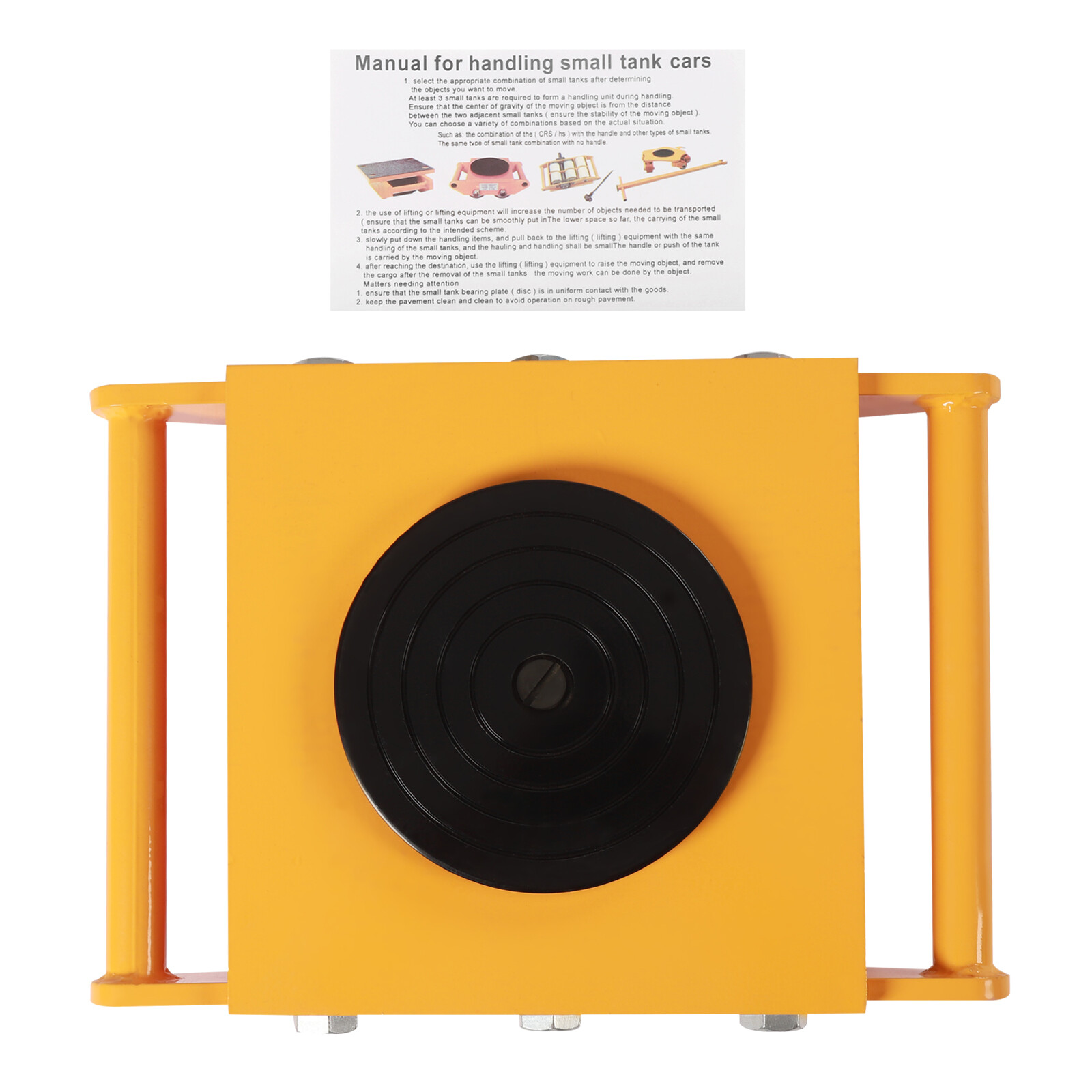 15T Dolly Skate Machine 9 Rollers Machinery Movers Cap 360° Rotation with Handle