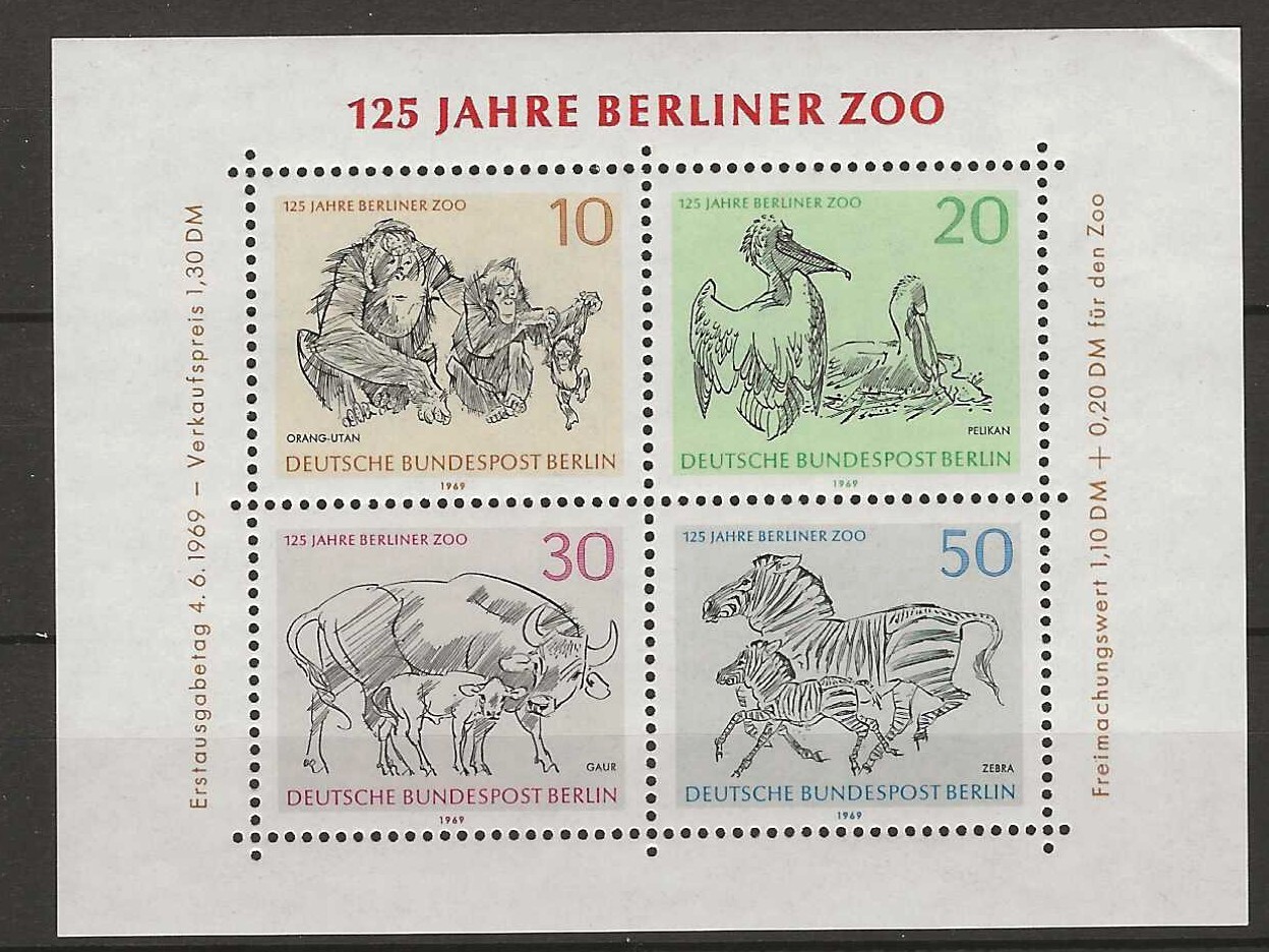 Germany 1969 birds  berlin zoo  MNH    (a619)