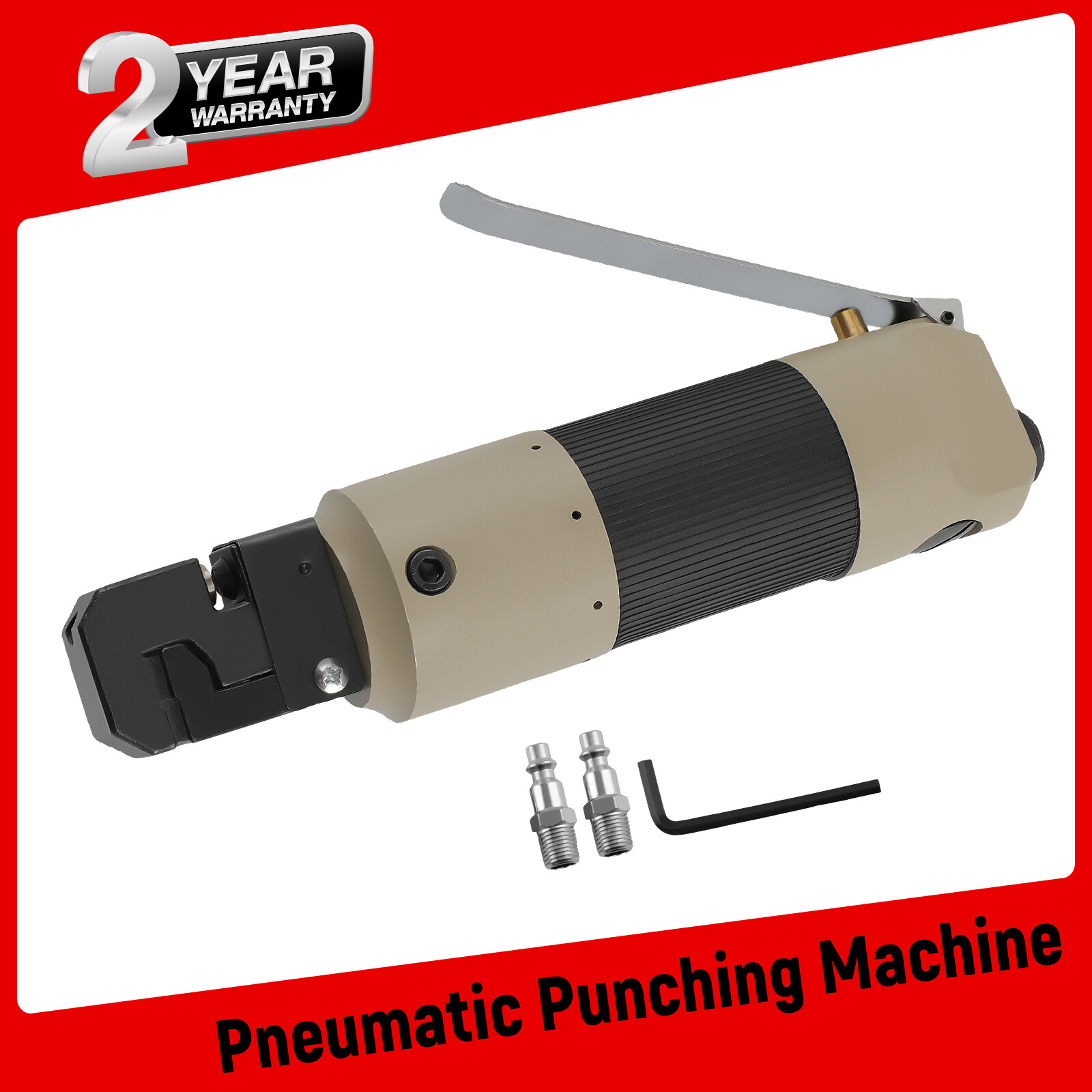 Air Pneumatic Punch Flange Tool 5mm Hole 90 PSI for Punching Folding Sheet 4 CFM