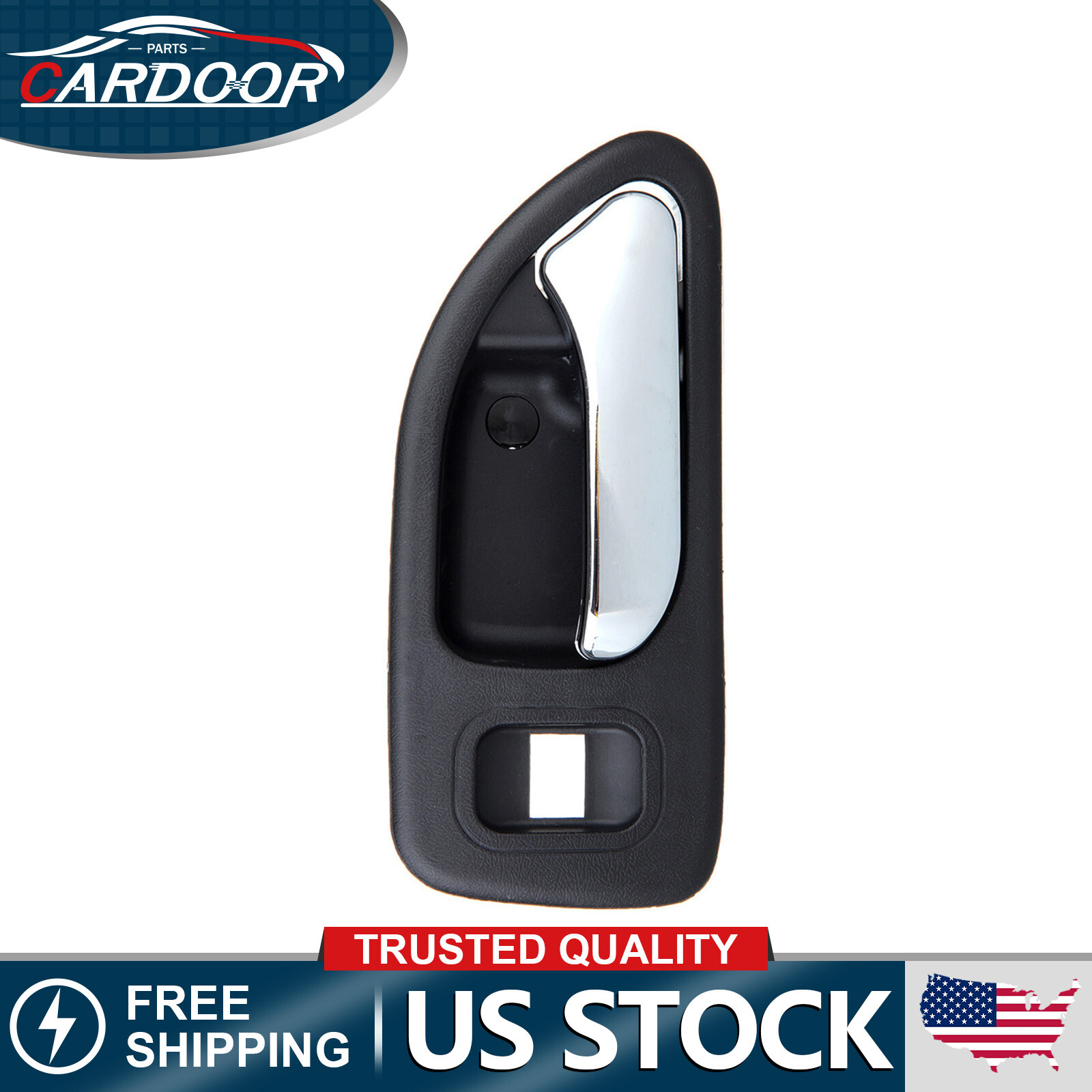 For Honda Accord 94-97 Door Handle Chrome Black Interior Rear Passenger Side