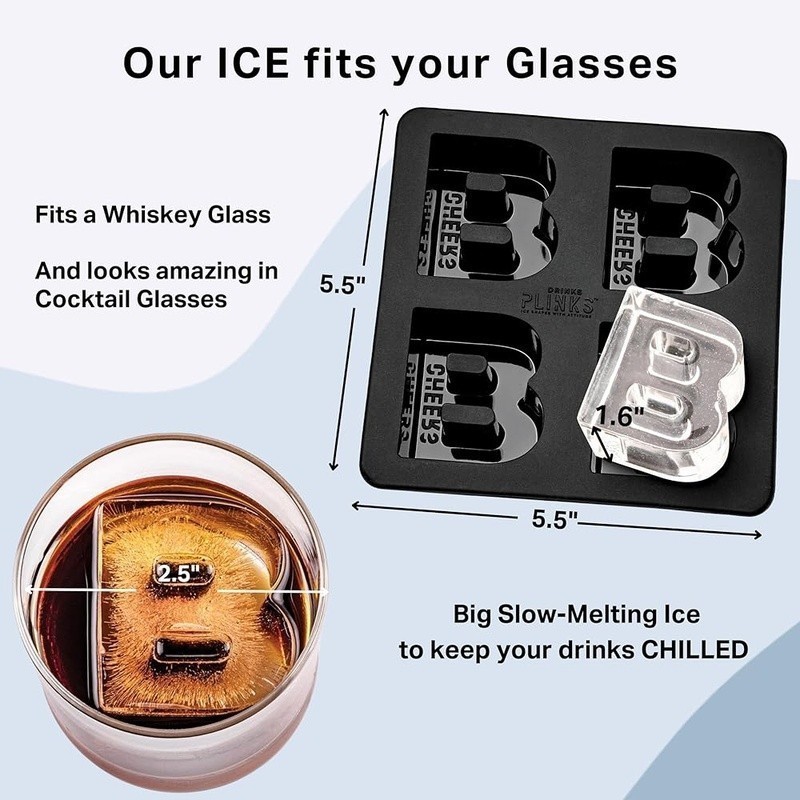 Custom Letter B Silicone Ice Cube Mold Personalized Monogram Gift Drinks New