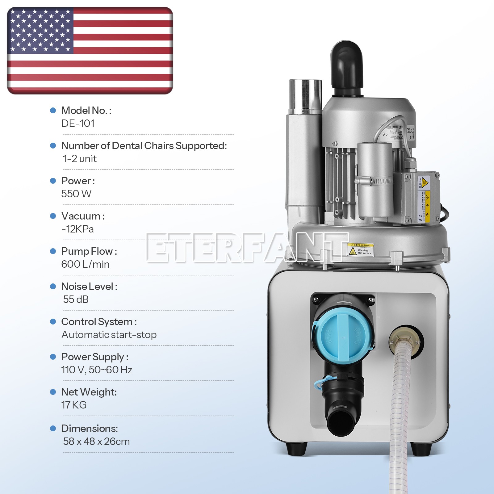 Dental Suction Machine Electric Vacuum System Suction Machine Variable Frequency