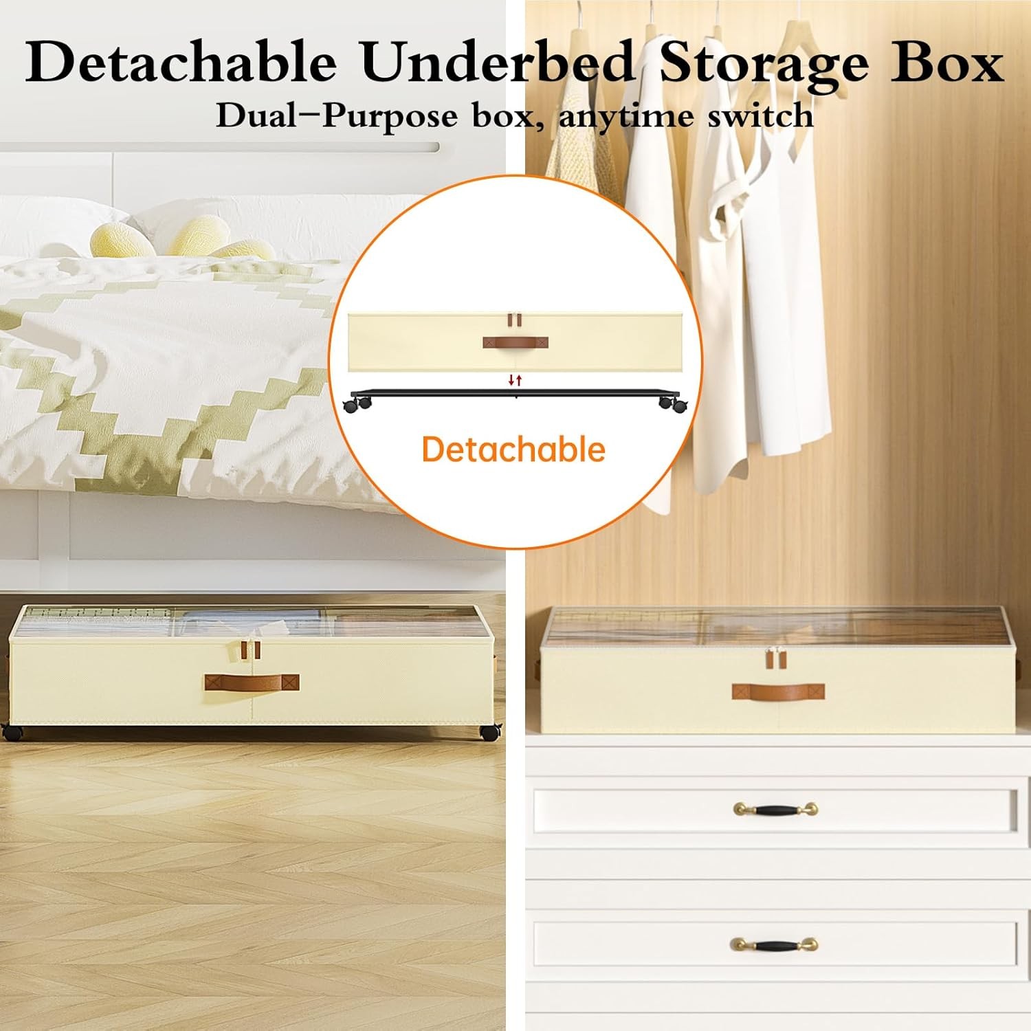 Under Bed Storage W/ Wheels 2 Pack Under Bed Storage Containers