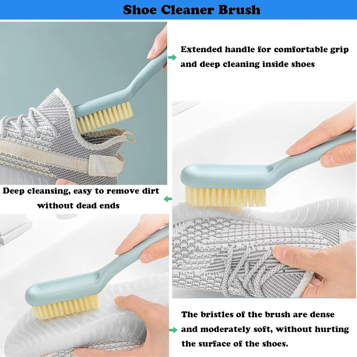 2Pack Shoe Cleaning Brush,Sneaker Shoe Cleaner Brush, Soft Bristle Cleaning S...
