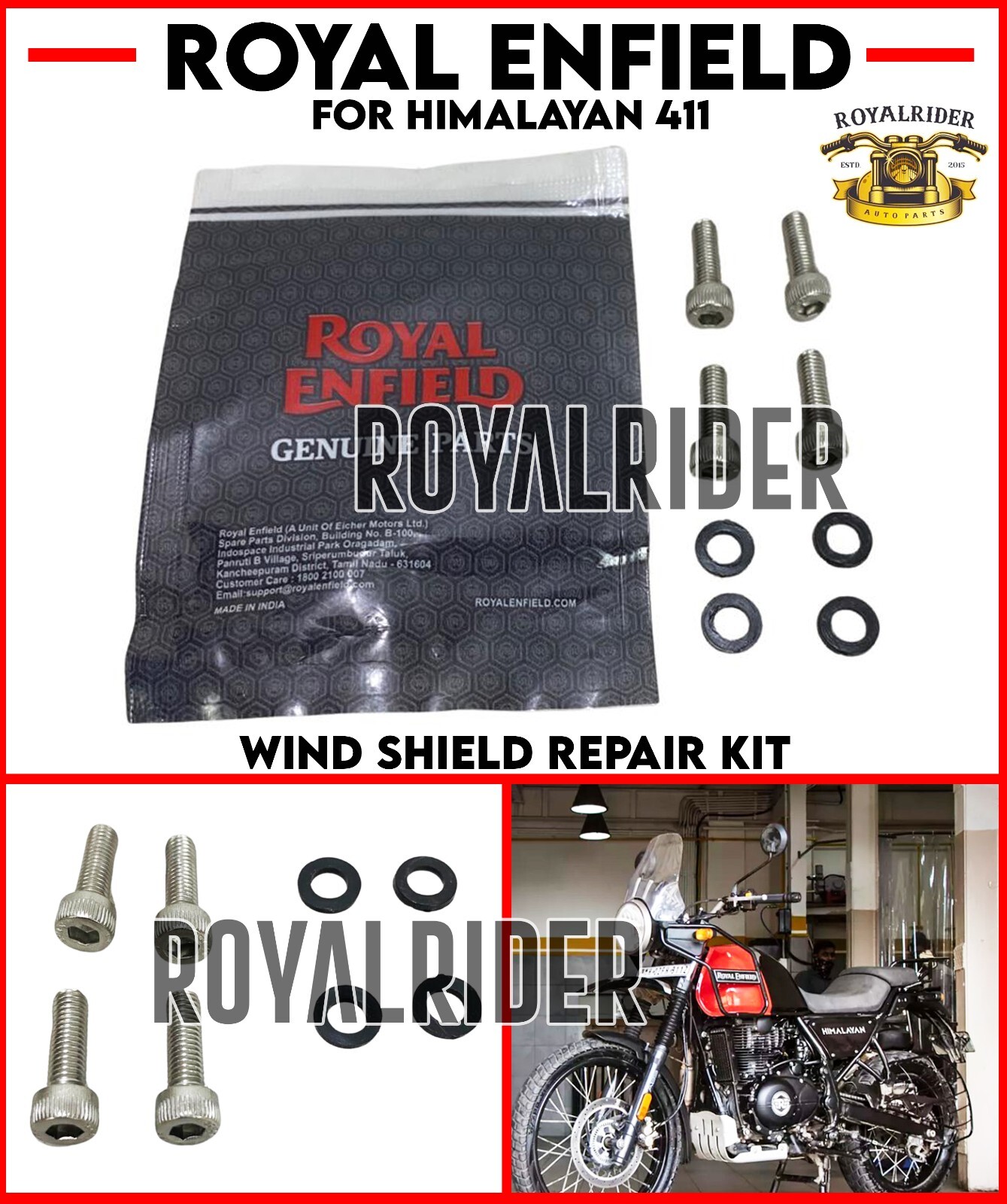 Fits Royal Enfield "WIND SHIELD REPAIR KIT" For Himalayan 411