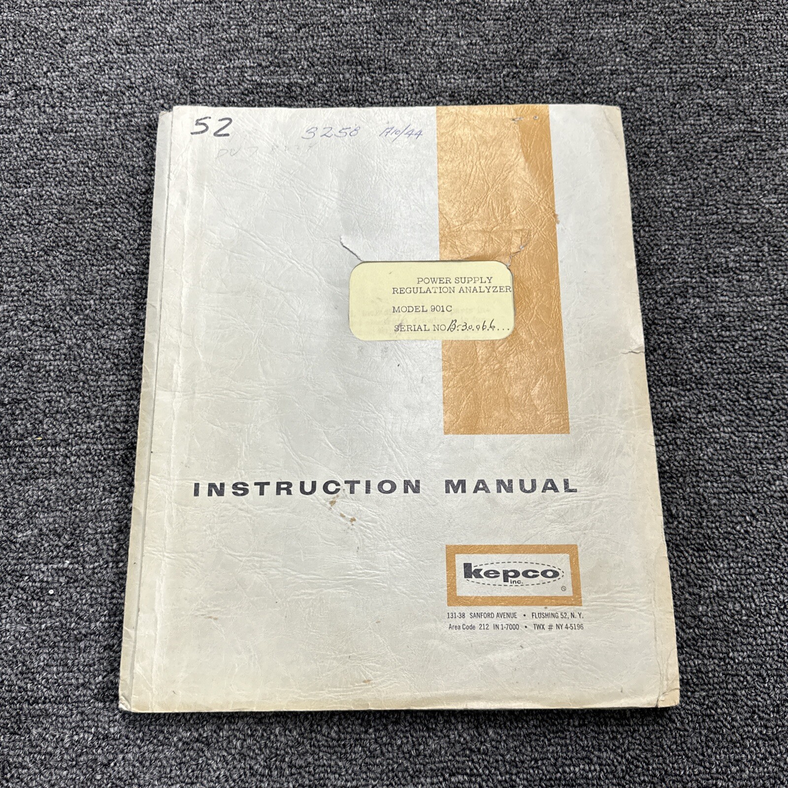 Kepco Model 901C Power Supply Regulation Analyzer Instruction Manual