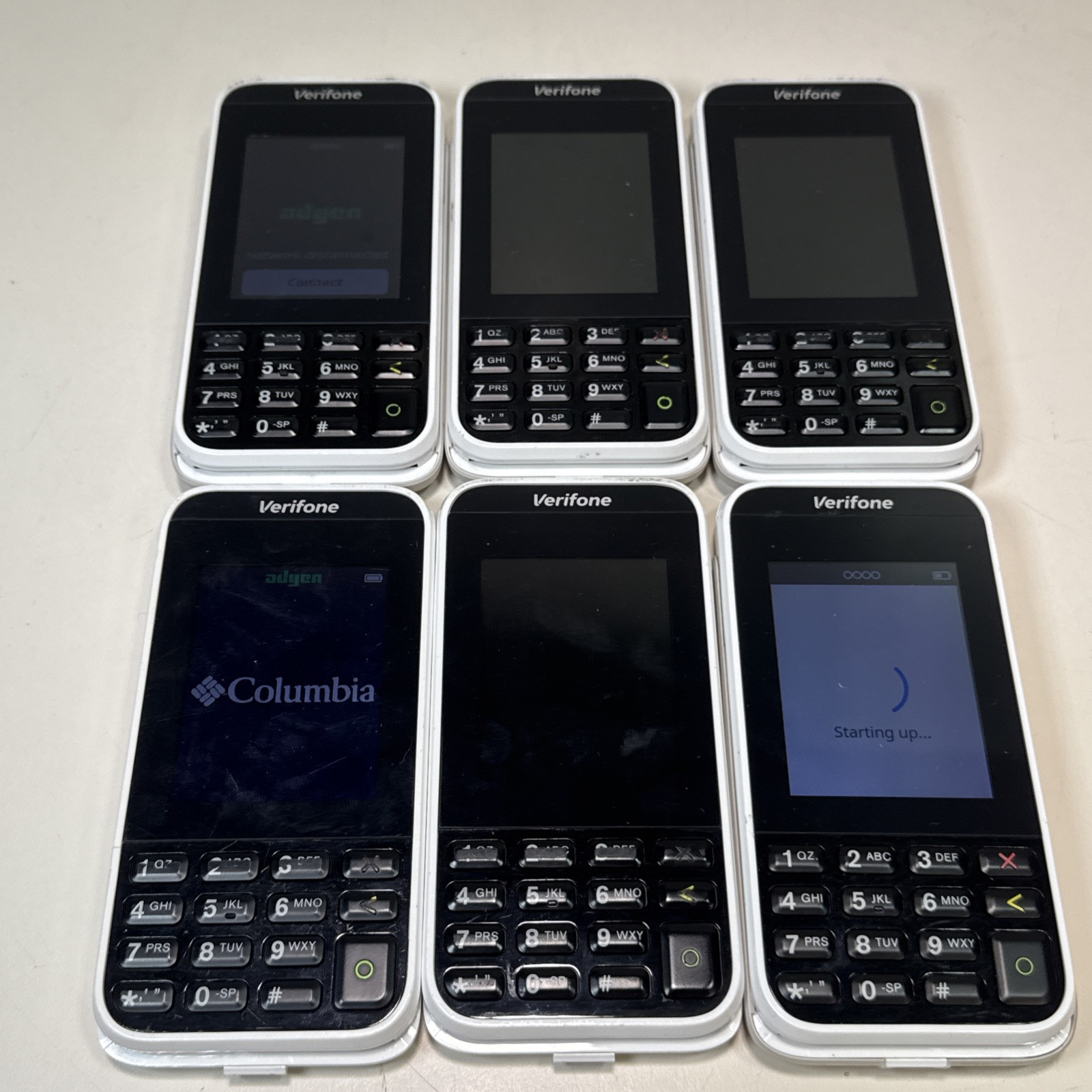 (LOT OF 6) Verifone E285 M087-501-15-WWA Mobile Payment Device FOR PARTS ONLY