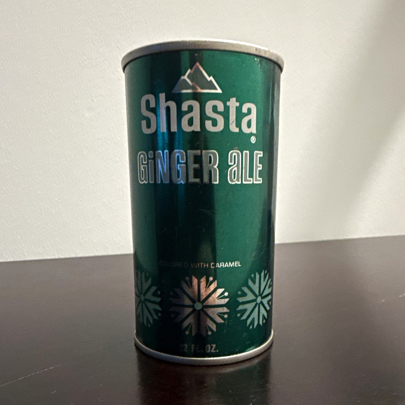Shasta Ginger Ale 12 fl oz Soda Can Steel Pull Tab Green Silver