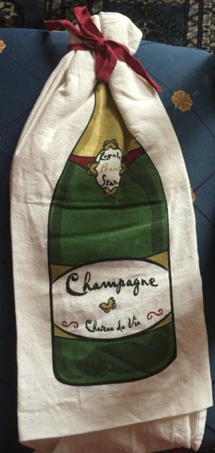 Champagne bottle Flour Sack Towel  Nice gift  bottle shape fold
