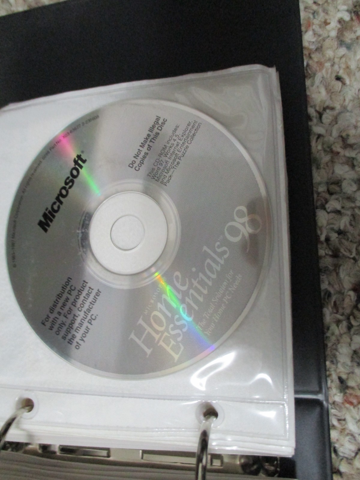 Gateway Software Storage Binder, games, utilities, system restore disk with key
