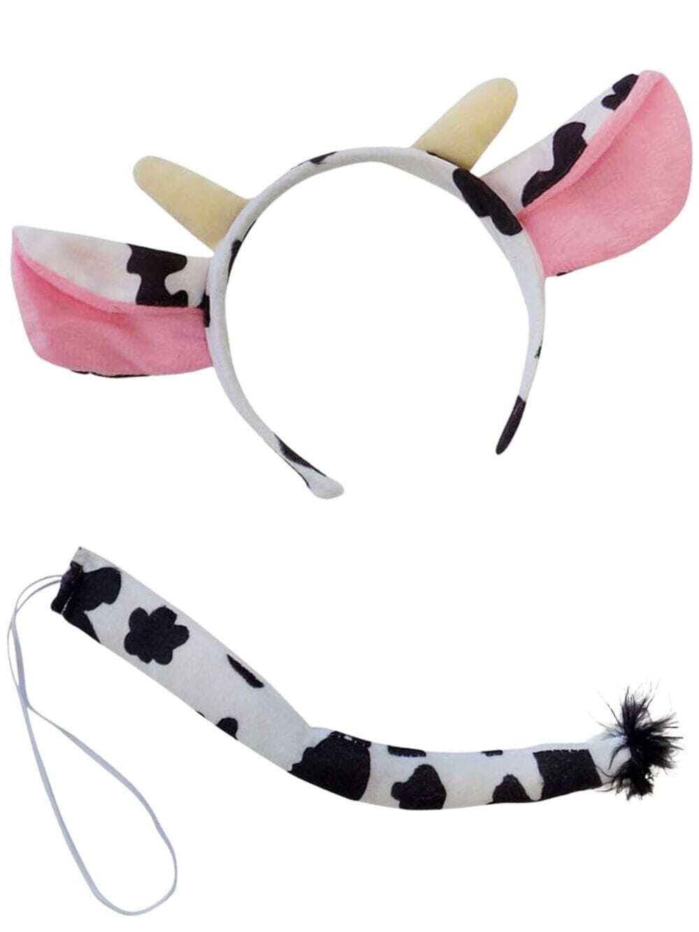Cow Headband Ears & Tail, Kid or Adult Costume Accessories Individual or Wholesa