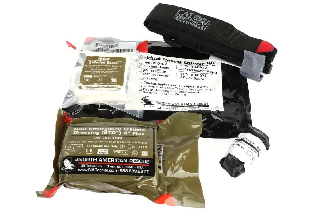 North American Rescue Individual Patrol Officer Trama Kit 80-0167, New