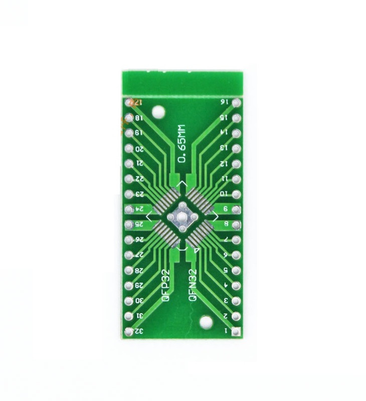 5pcs NEW  TQFP/LQFP/EQFP/QFP32 0.8mm to DIP32 Adapter PCB Board Converter SMD