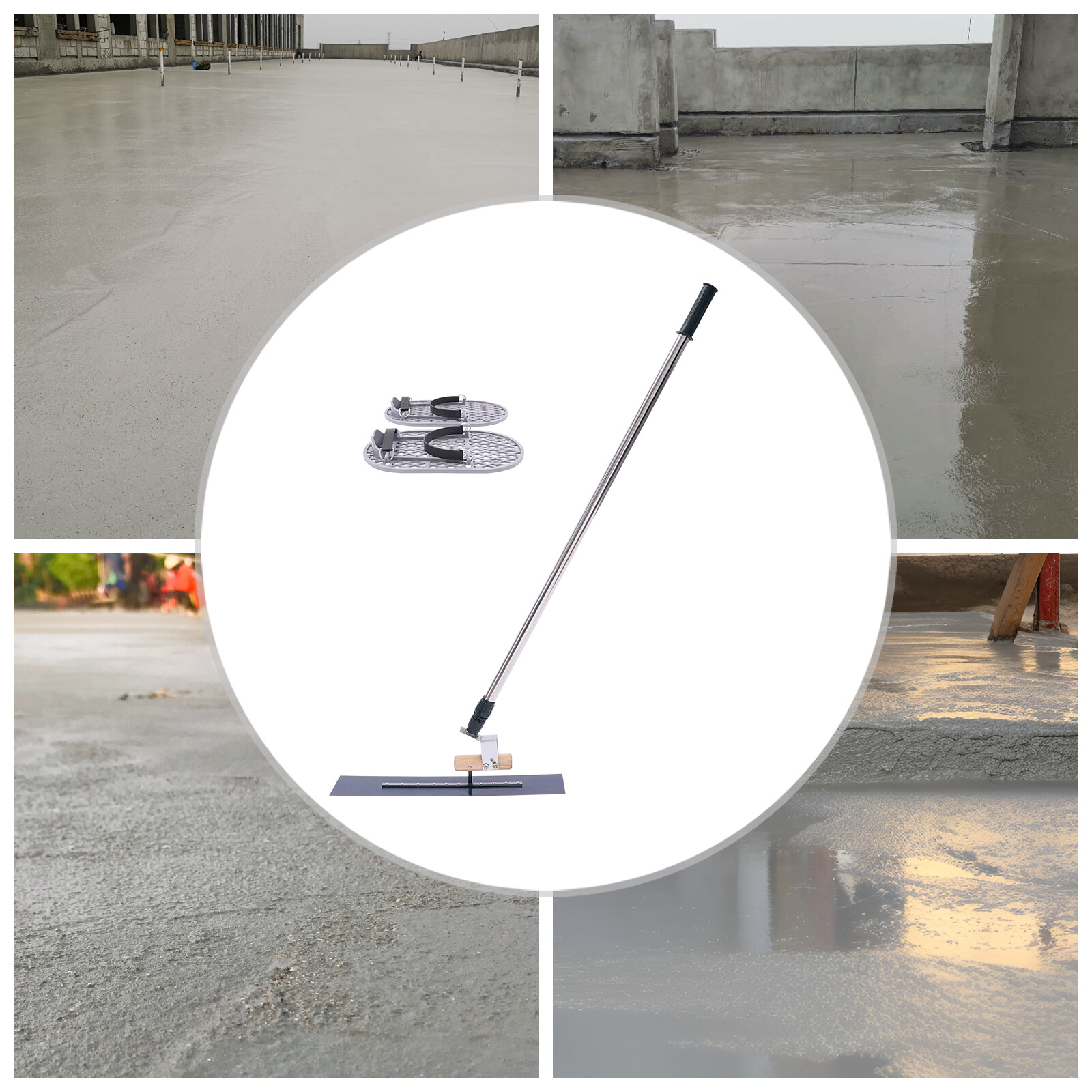 Concrete Trowel w/Long Handle Domestic &Industrial Cement Surface Smoothing Tool