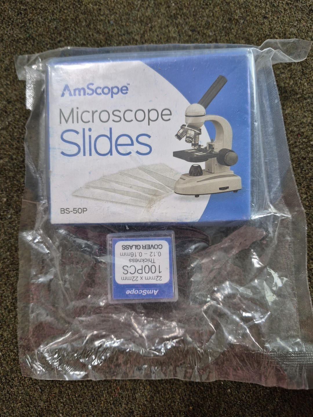 AmScope 50 Blank Microscope Slides + 100 22x22mm Square Cover Glass