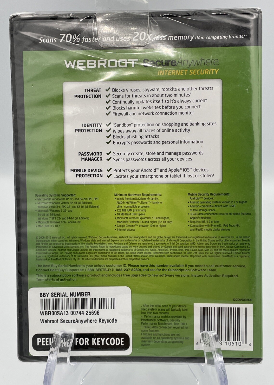 Webroot SecureAnywhere Internet Security Antivirus PC Mac Mobile CD Software