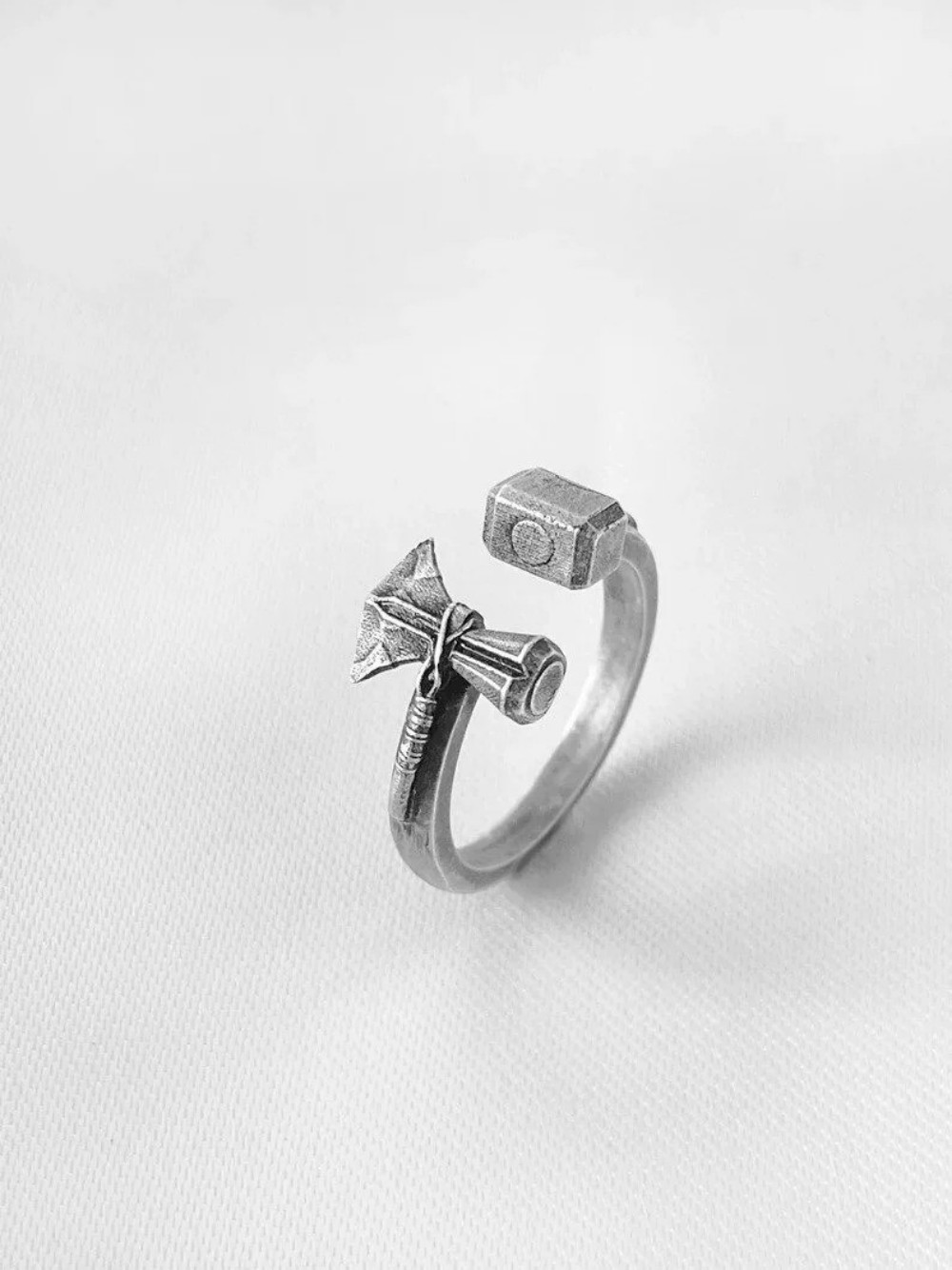 New Mjolnir Stormbreaker Hammer Ring Jane Mjolnir Thor Hammer Ring Geek Jewelry