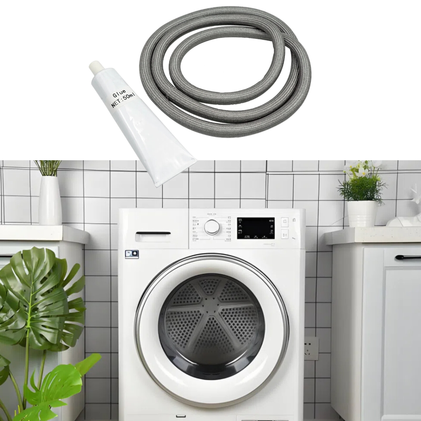 W10861521 Dryer Door Seal & Glue Fit for Kenmore Maytag Whirlpool Kitchenaid