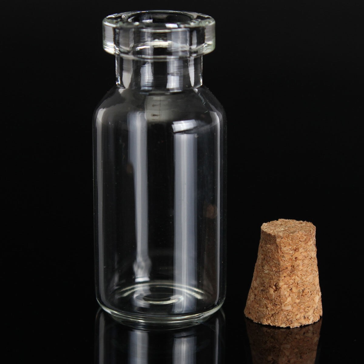 100pcs 0.5ml Clear Mini Glass Bottles Empty Tiny Small Vials Jar w/ Cork Stopper