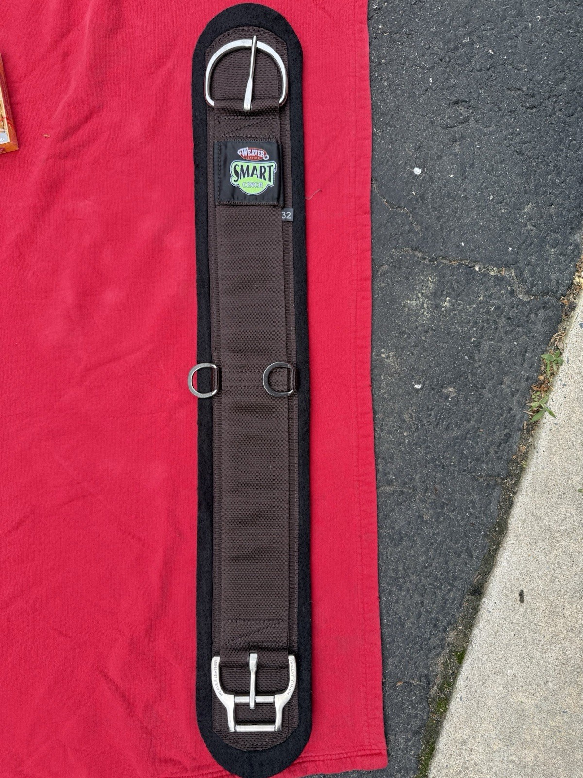 Weaver Leather Felt Lined Smart Cinch Straight Girth 32” W/ Roll Snug Buckle NEW