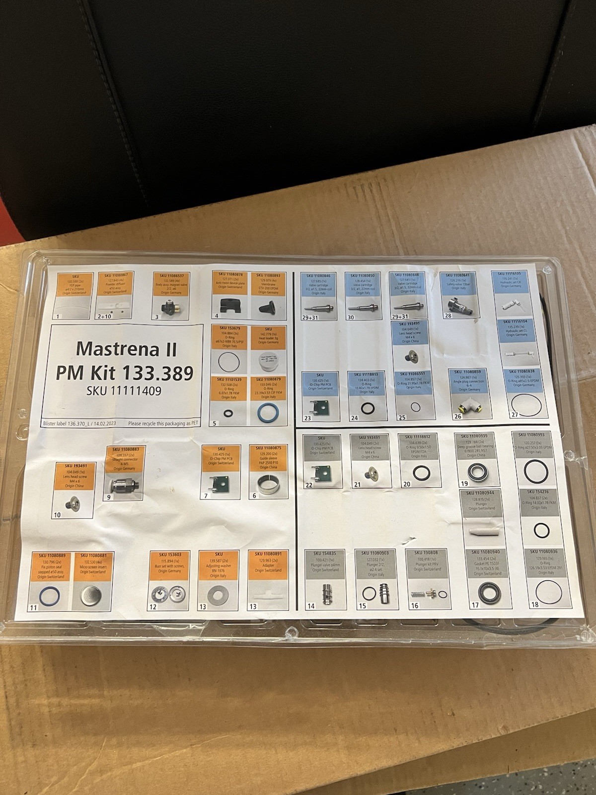 Mastrena PM Kit 133.389 Preventive Maintenance Parts Kit for Coffee Machine