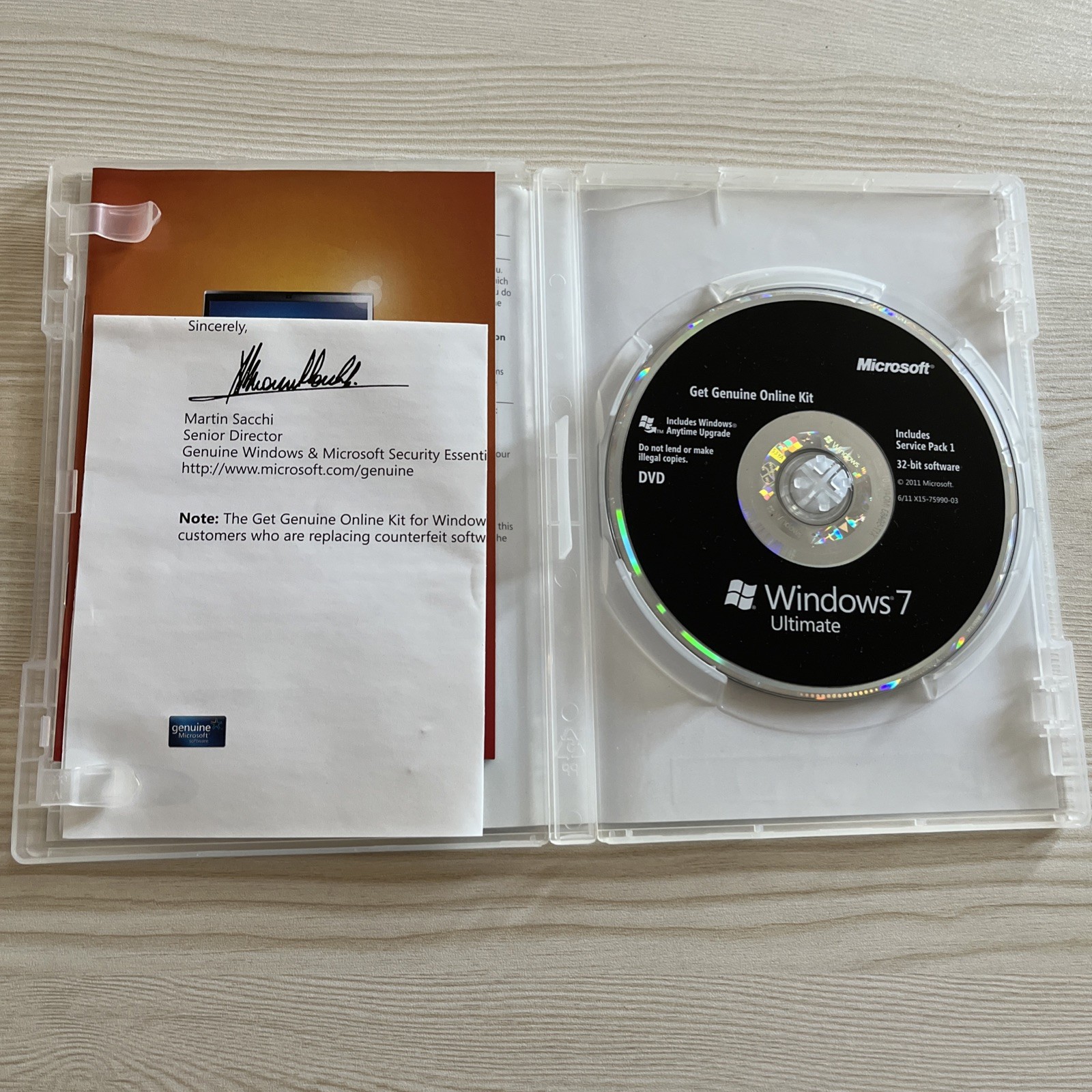 Windows 7 Ultimate 64 & 32 Bit Disks Inserts & Product Key Included Microsoft