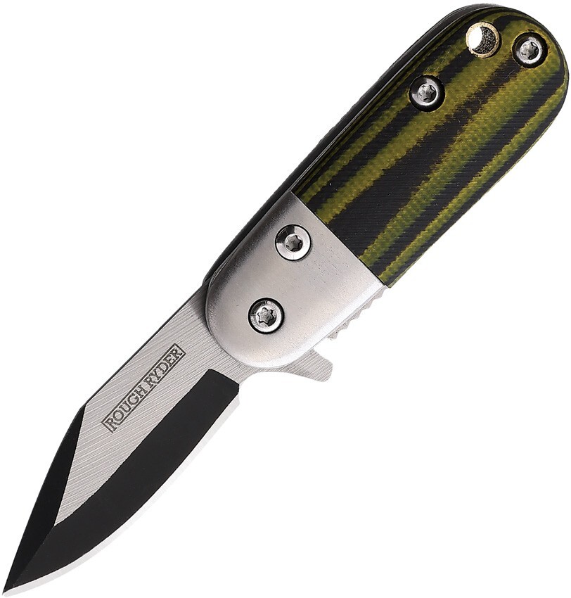 Rough Rider Baby Bee Linerlock 1.5 Stainless Black Yellow G10 Folding Knife 2508