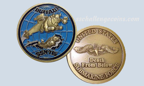 USS Buffalo SSN 715 Submarine Challenge Coin USN