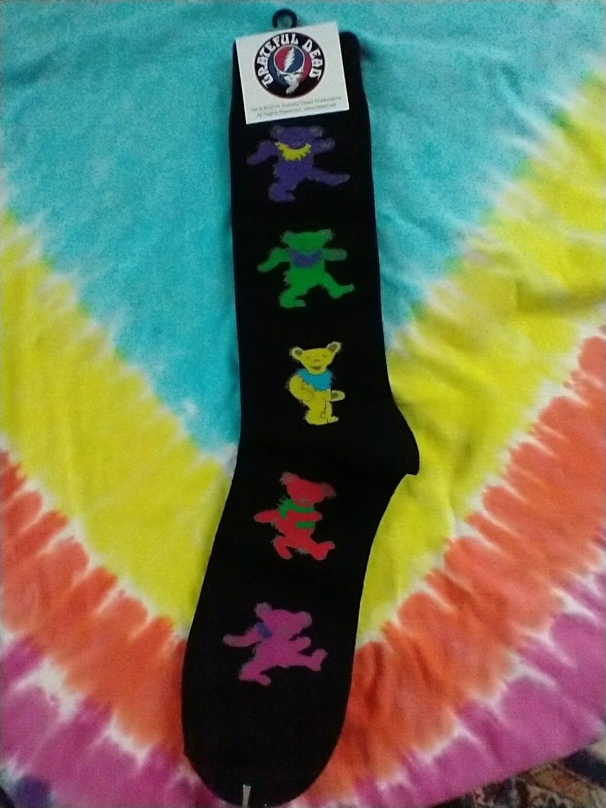 Grateful Dead Men's Dancing Bears Black Socks
