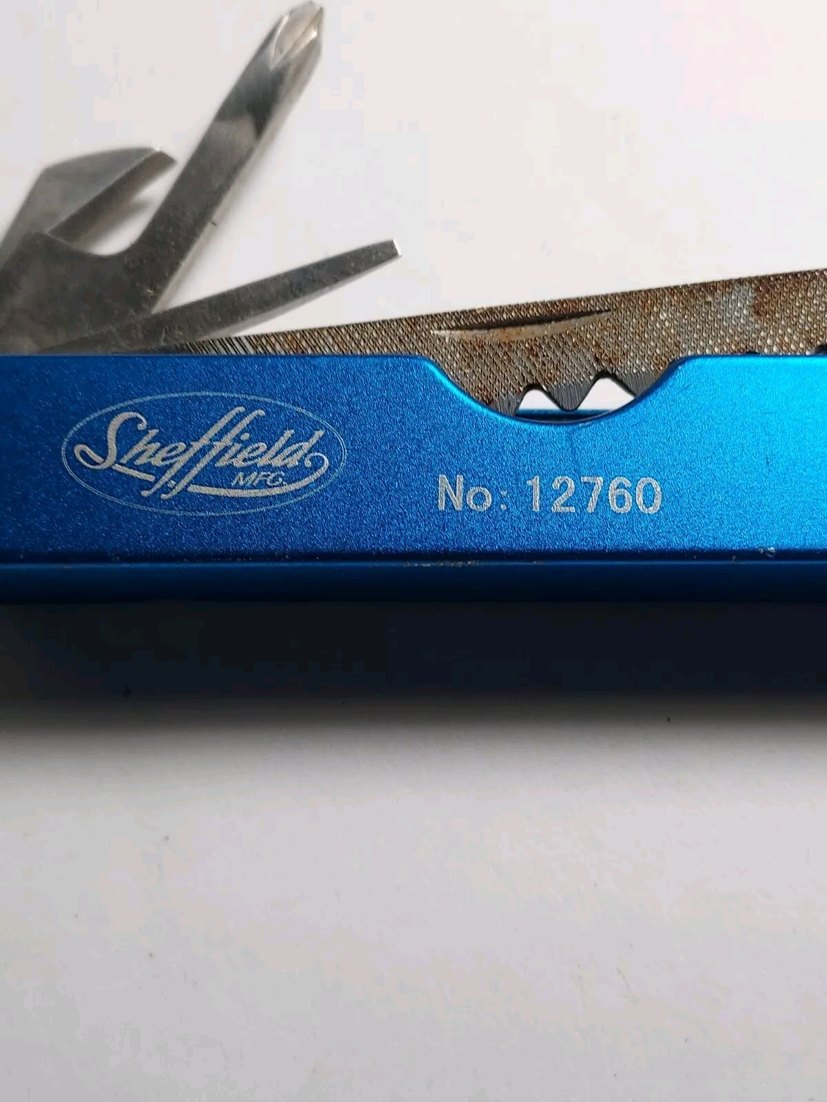 Sheffield Blue Stainless Steel Multi Tool #12760 with nylon pouch