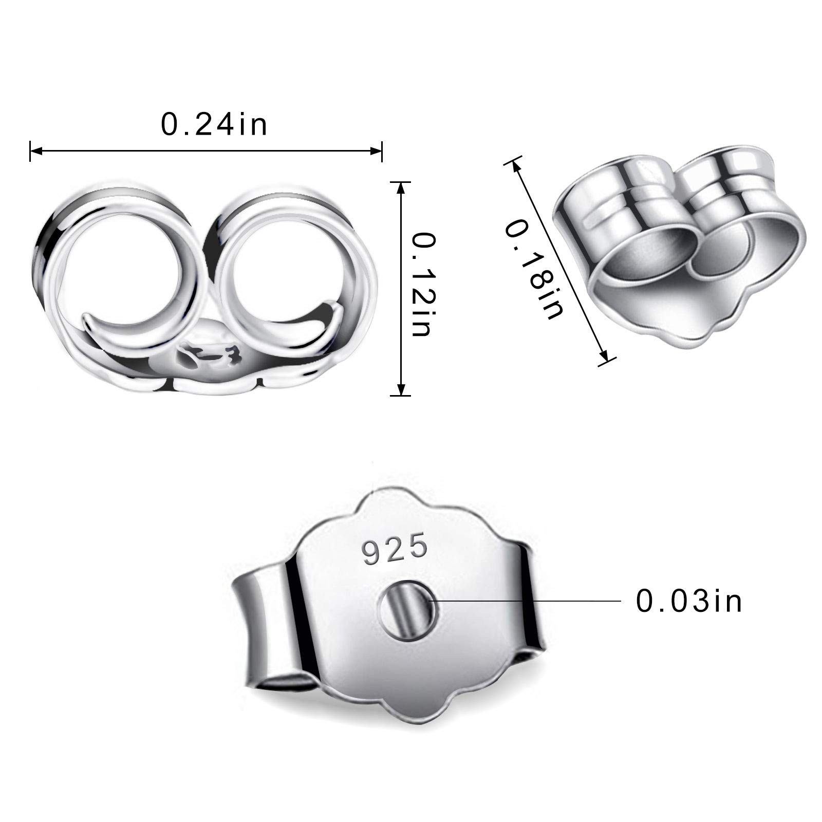 30pcs/15 Pairs Hypoallergenic Earring Backs Replacement,Plated Silver