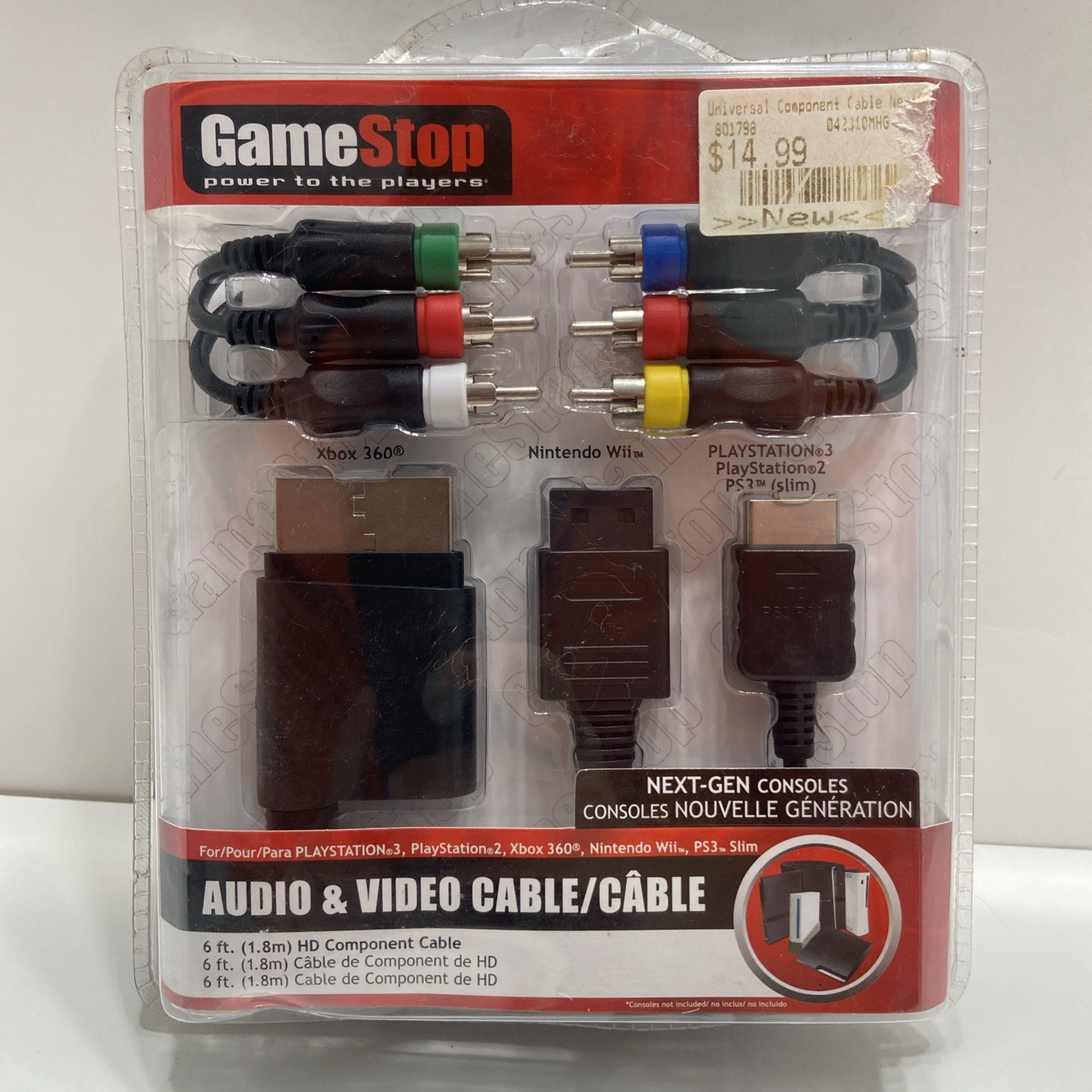 Brand New Gamestop HD Audio & Video Cable Xbox 360 & Playstation 2,/3 & Wii