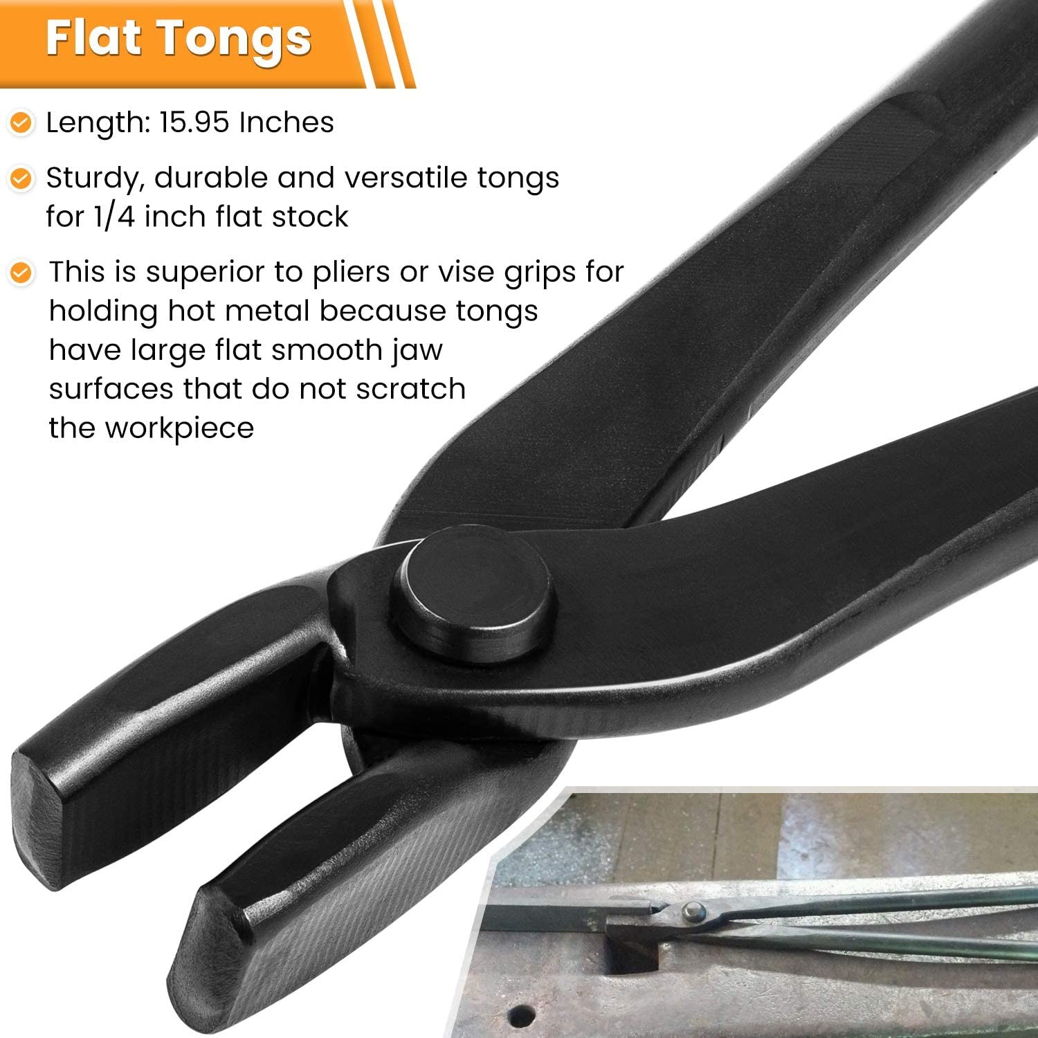 4Pcs Knife Making Tongs Set Bladesmith Blacksmith Knife Tong Anvil Vise Forge