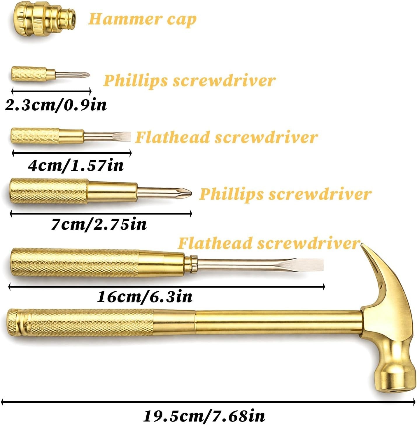 6 In 1 Mini Hammer & Screwdriver Set, Small Hammer Portable Multitool Hammers...