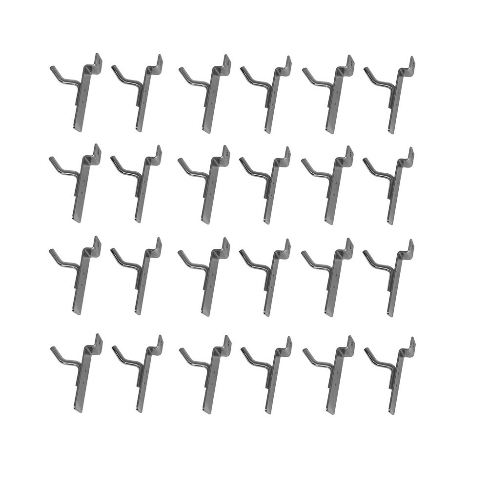 1" Slatwall Hook Panel Display Hooks, 1/4" Thickness Metal, Chrome - PACK 25