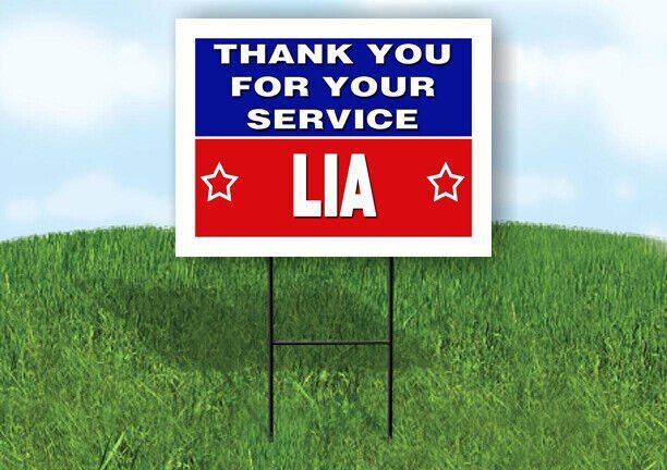 LIA THANK YOU SERVICE 18 in x 24 in Yard Sign Road Sign with Stand
