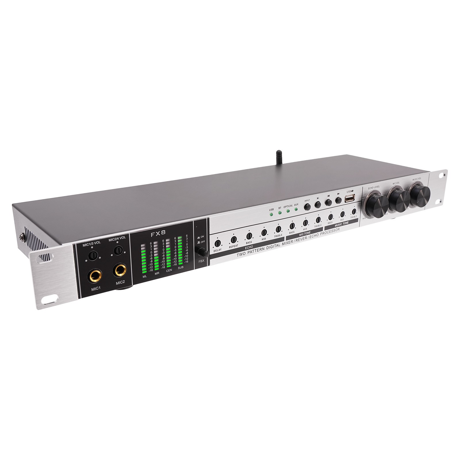 USB Audio Processor Mixer Professional Anti-howling Audio Processor w/ Bluetooth
