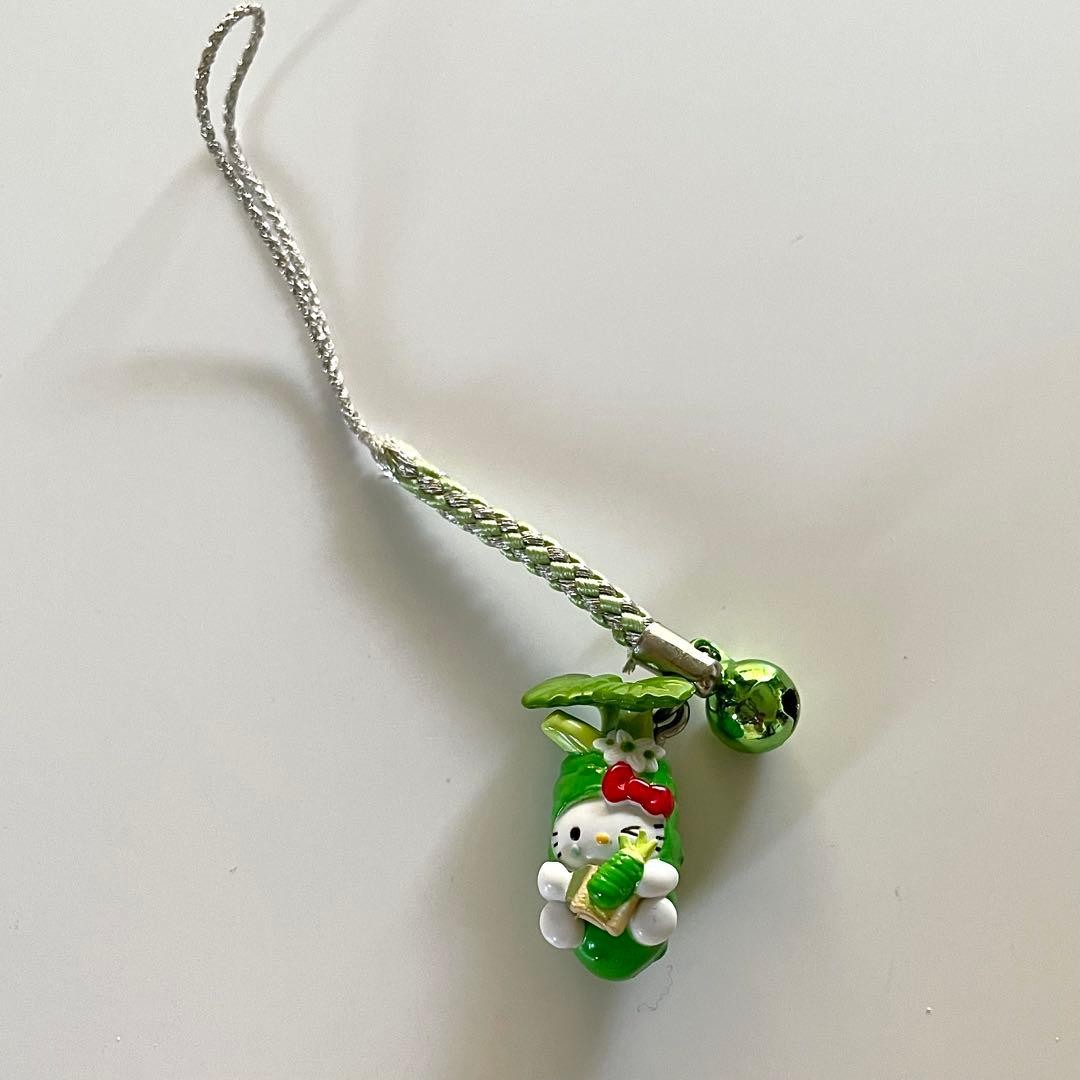 Sanrio Hello Kitty Wasabi Version Shinshu Keychain Strap Used