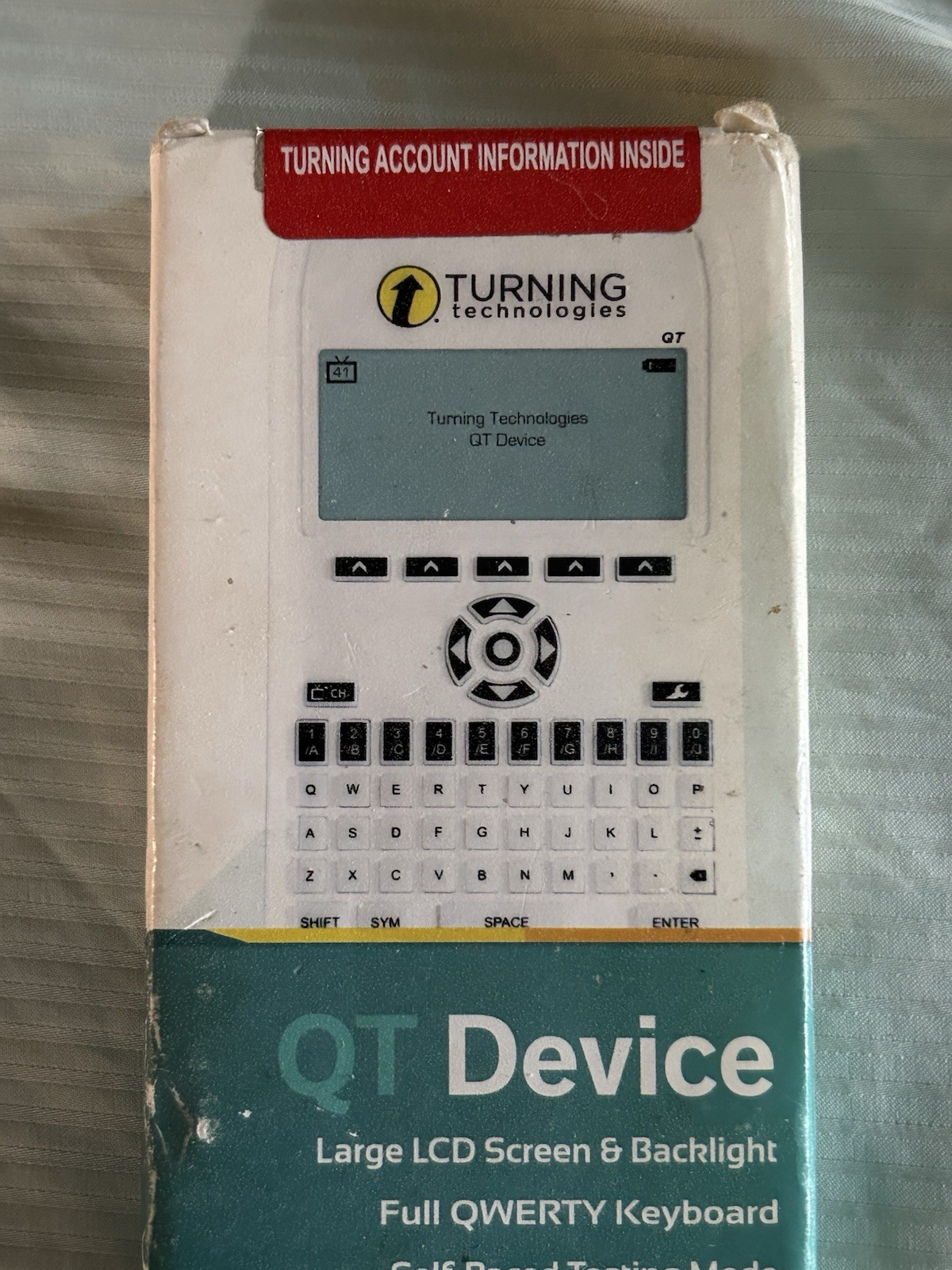 Turning Technologies QT Device Wireless QWERTY Clicker Backlit LCD White RCQR-01