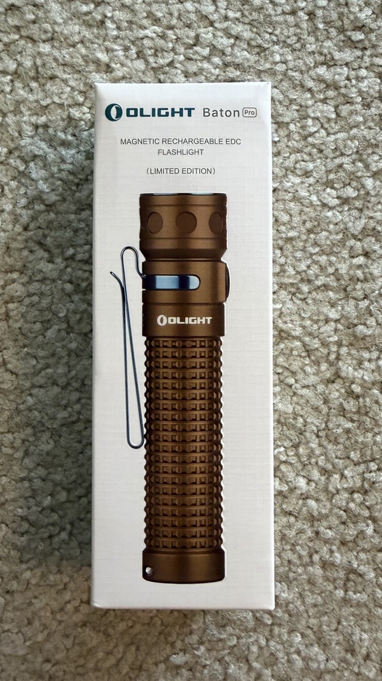 Olight Baton Pro Desert Tan Limited Edition 2000 Lumen Flashlight
