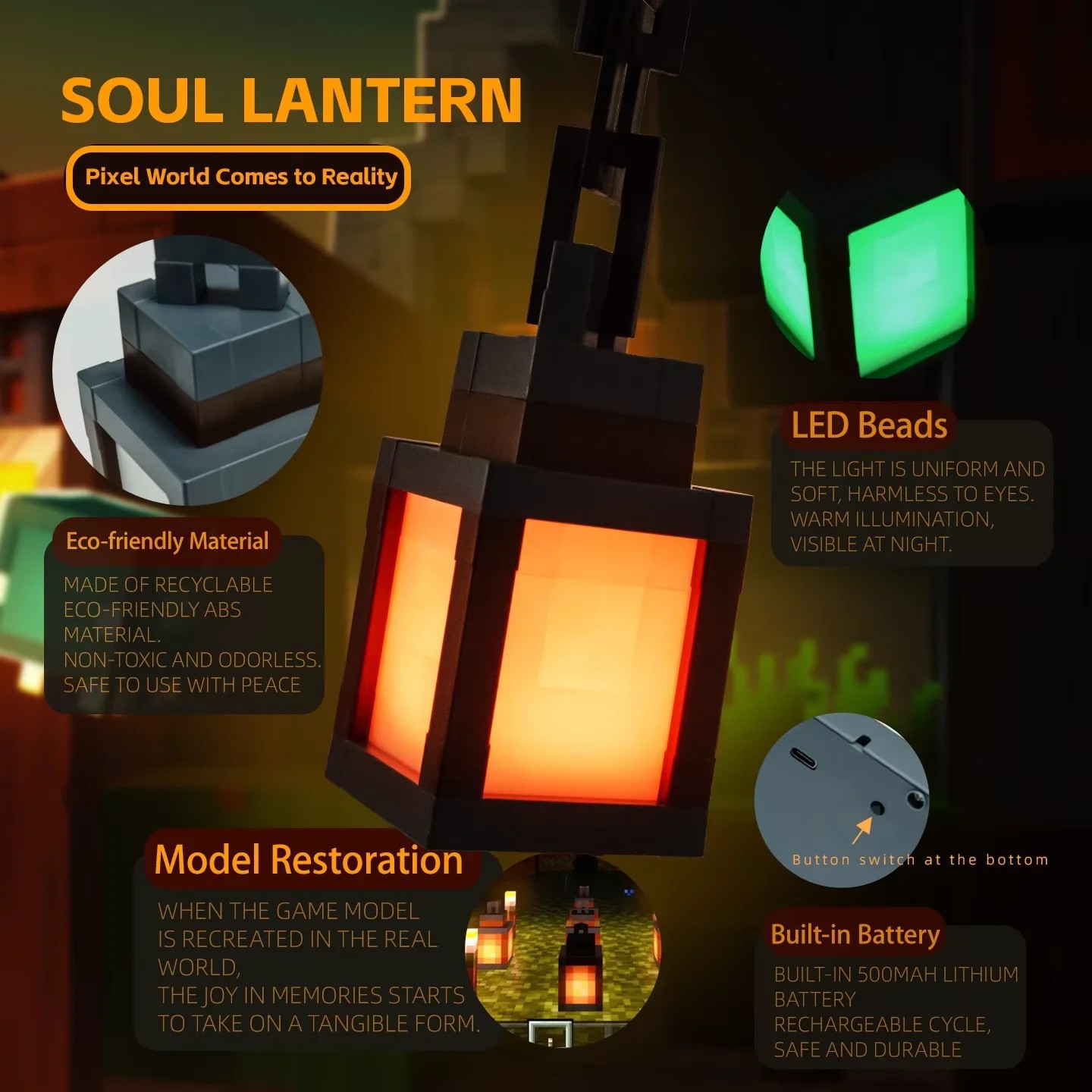 MyWorld Pixel Wall Night Light USB LED Lamp Remote Control 16 Colors