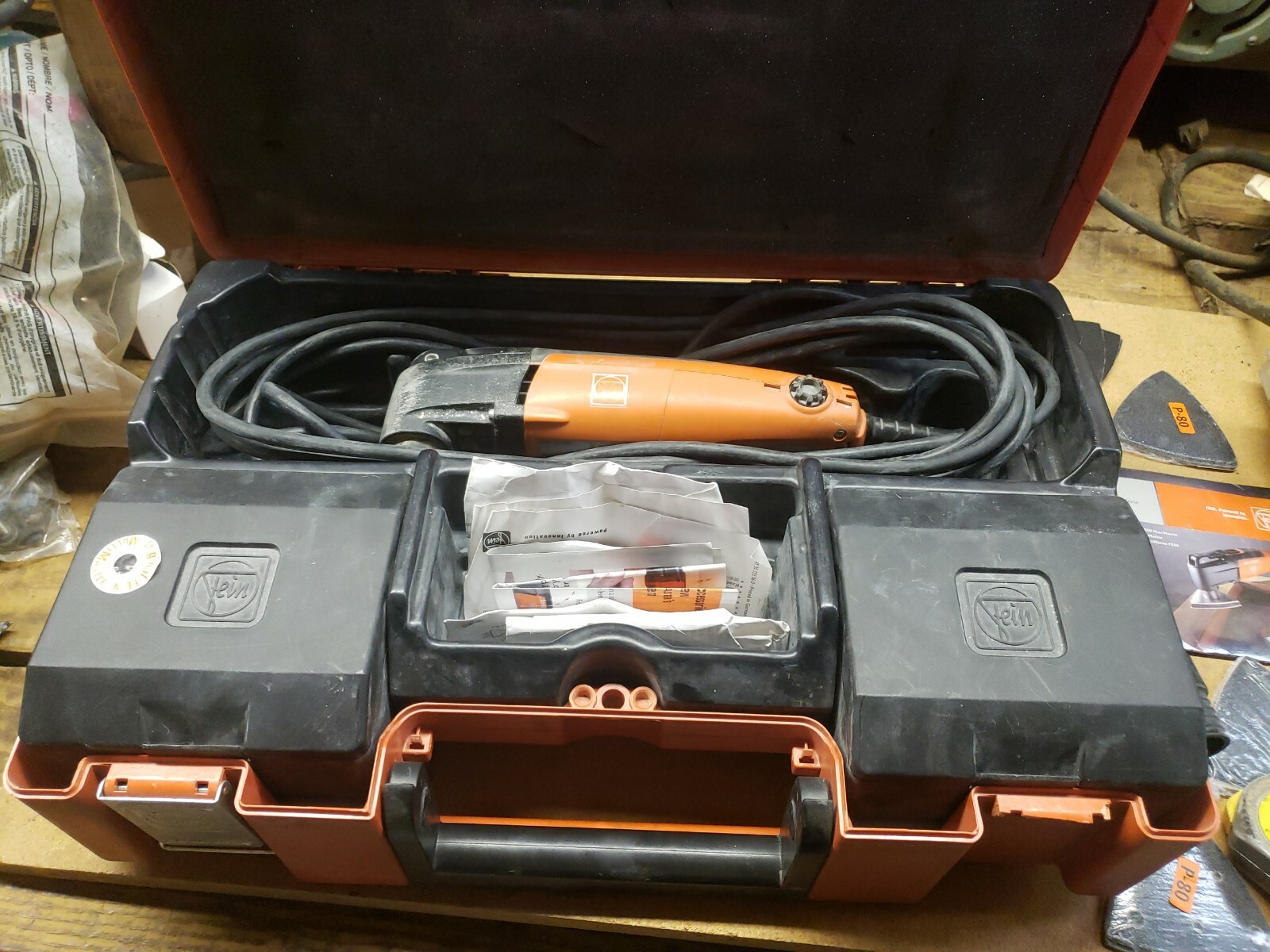 (FS) FEIN FMM250Q MultiMaster Multi Tool w/case & Attachments Sand Scrape Cut