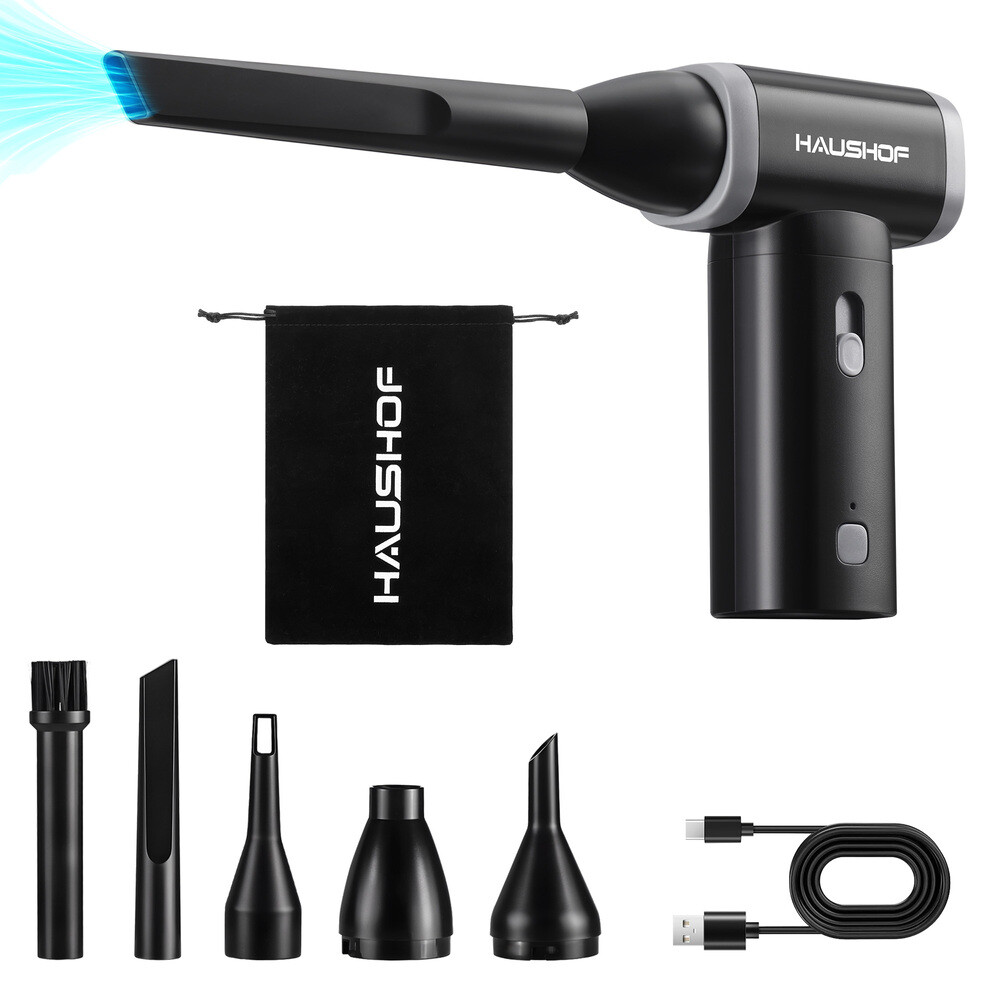 HAUSHOF 8V Mini Electric Air Duster-110,000RPM High Power Compressed Air Blowers