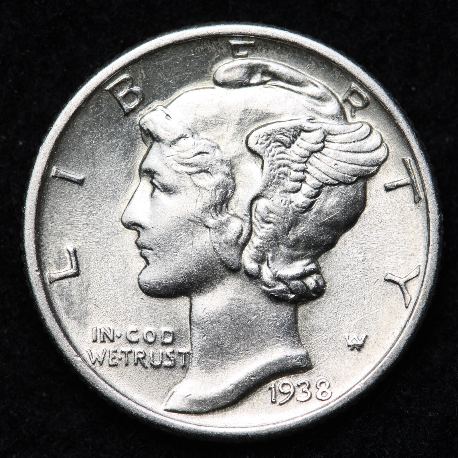 1938 Mercury Silver Dime AU FREE SHIPPING