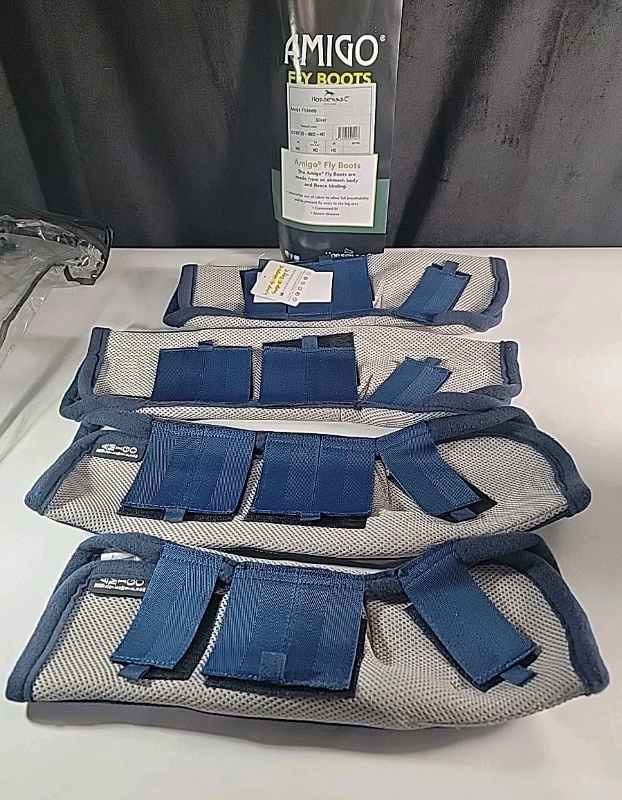 Amigo Fly Boots By Horseware Travel Air Mesh & Fleece Horse Size Leg Boots