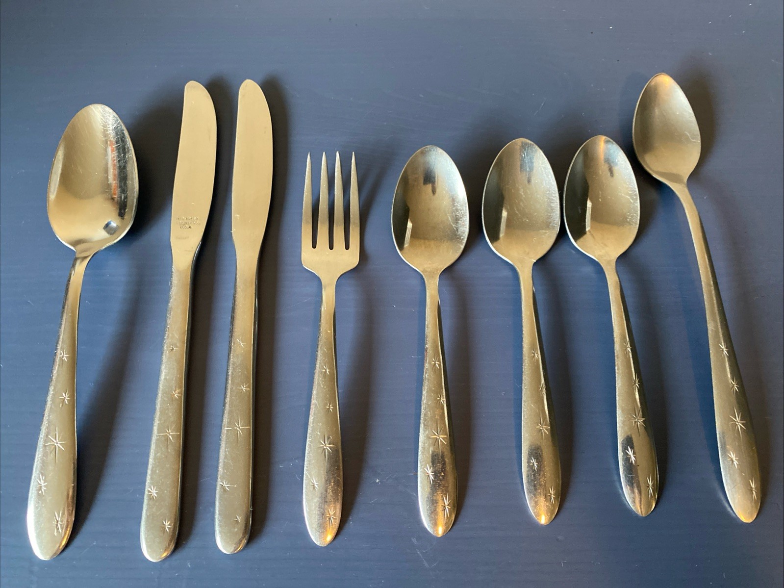 Mar-Crest Atomic Starburst Flatware Lot Mid Century